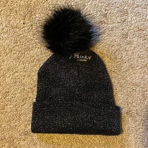 Minky Shimmer Pom Pom Beanie